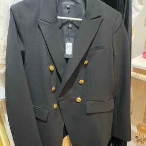NWT Rag & Bone Black Blazer with Gold Buttons
